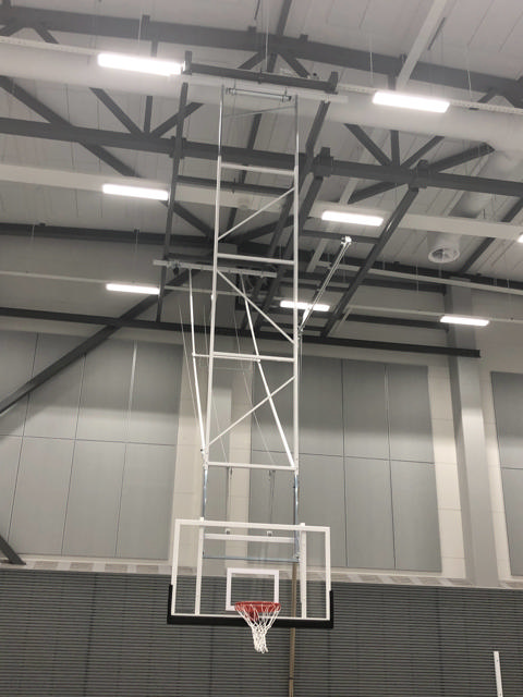 Basketmål vert 6,8-7,6 M/N 1.01 -17, akryltavla, flex FIBA-ring