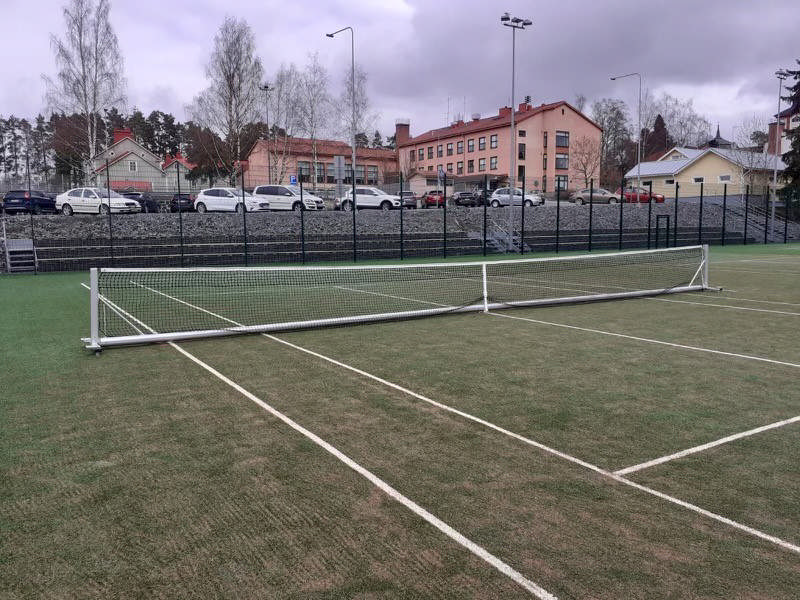 Fristående tennisstolpar, i aluminium m bottenskena