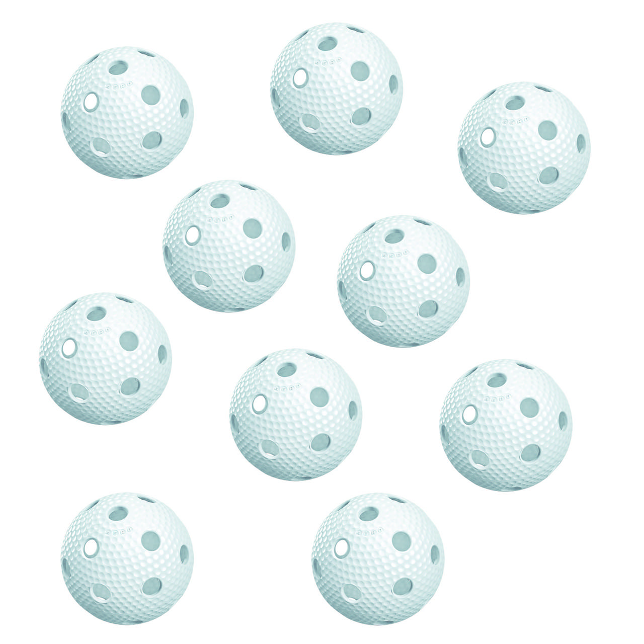 Innebandyboll AERO 10-p, med dimplar, vita, iff-certifierade