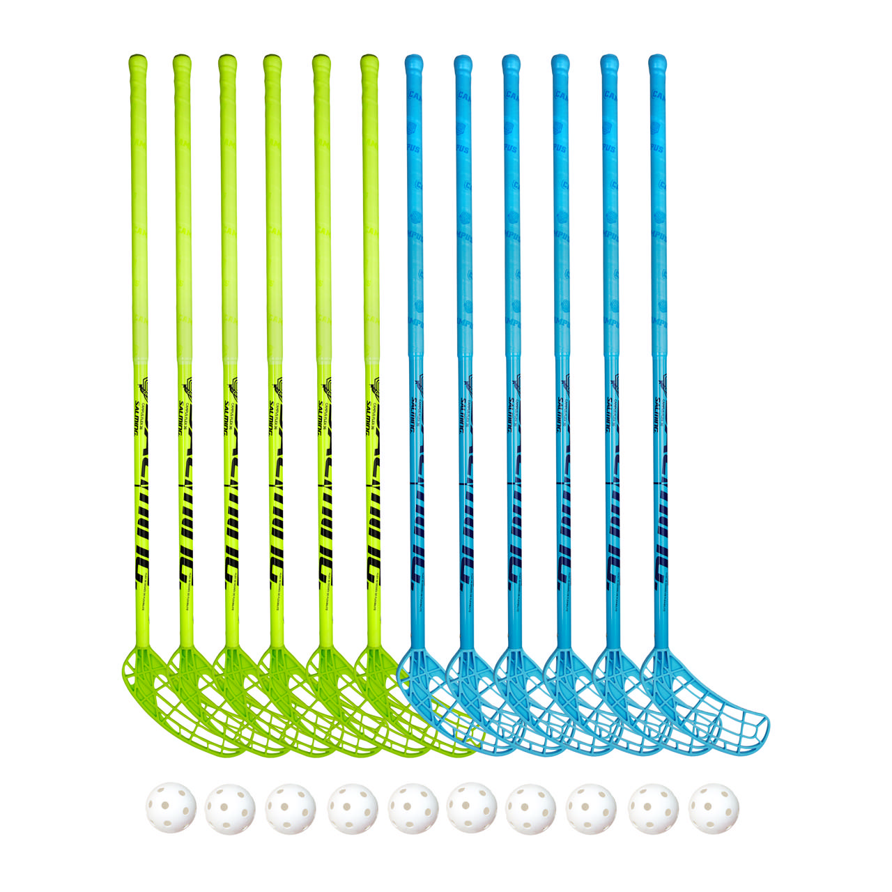 Salibandymailasarja Campus 36 grip, 75 cm, 12 mailaa+10 palloa