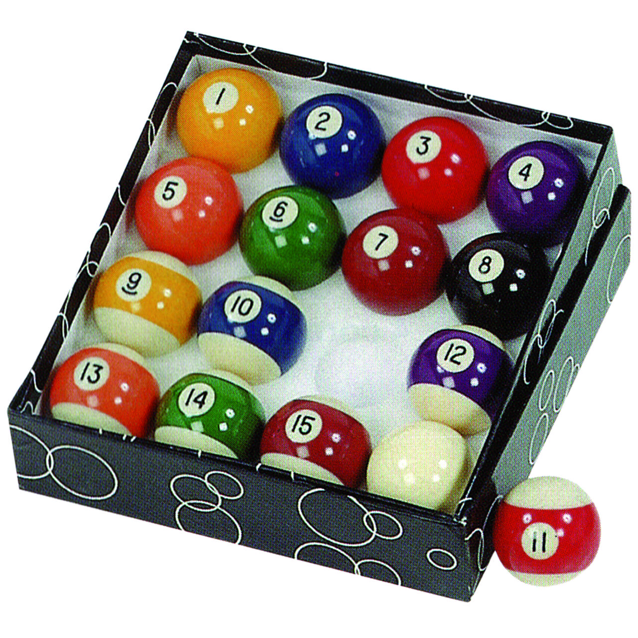 Biljardbollar, komplett set, 57 mm