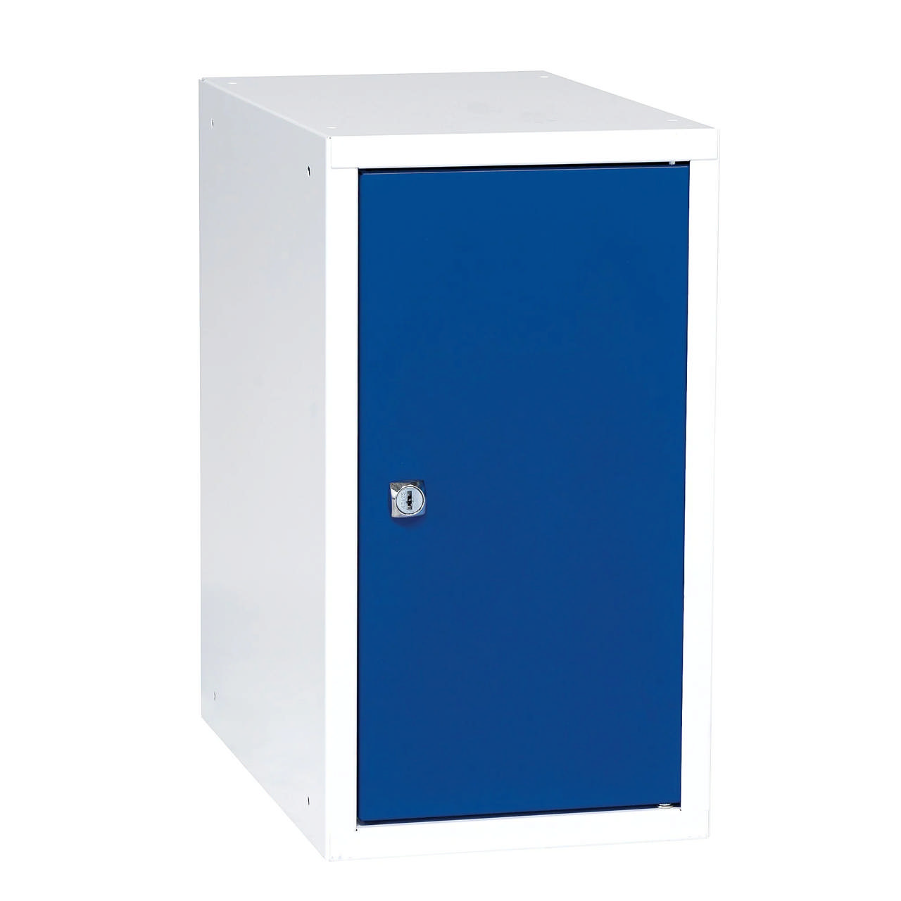 Omklädningsskåp 450 x 250 x 400 mm (H x B x D), vit stomme, blå dörr