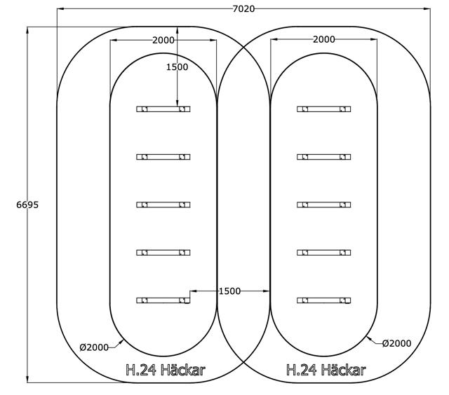 Häckar (2 x 5 st), hinderbana