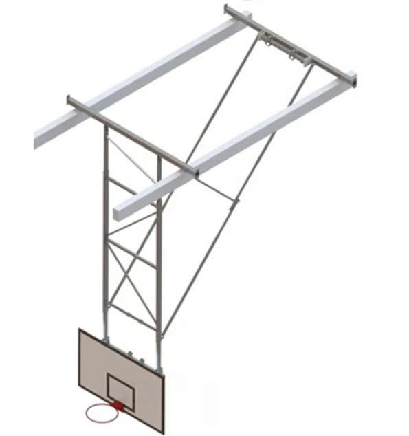 Kattoon kääntyvä koripalloteline Unisport 6,8-7,6 m 2.01 -17