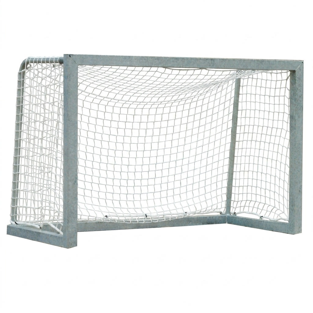 Fotbollsmål UNISPORT Stål 1500 x 1000, med vitt 60 mm:s nät