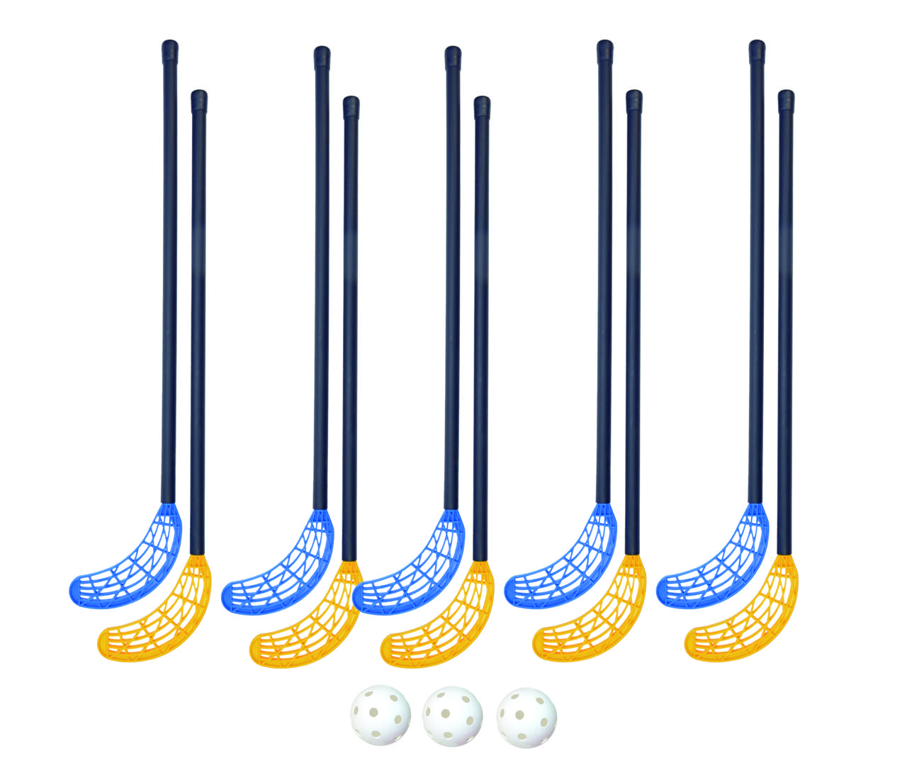 Innebandyset SIMRA 95 cm, 10 klubbor + 3 bollar