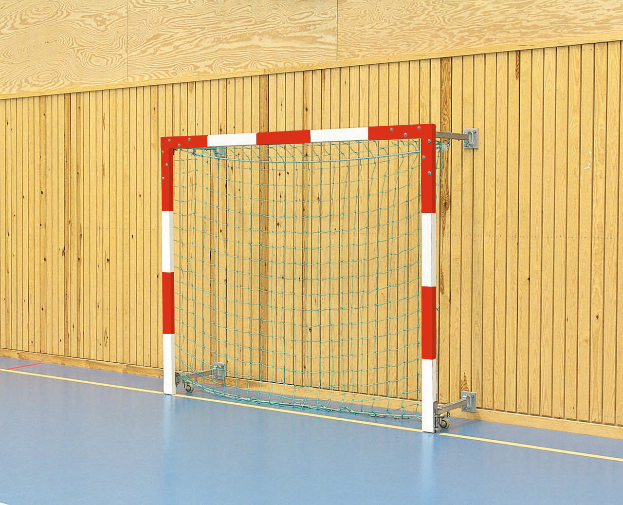 Minihandbollsmål Unisport svängbart, rött/vitt 1700x2000mm (bxh)