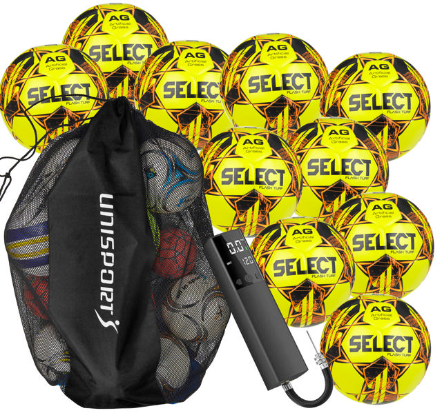 Fotbollspaket SELECT Flash Turf, strl 4, gul, 10-p, inkl bag och pump
