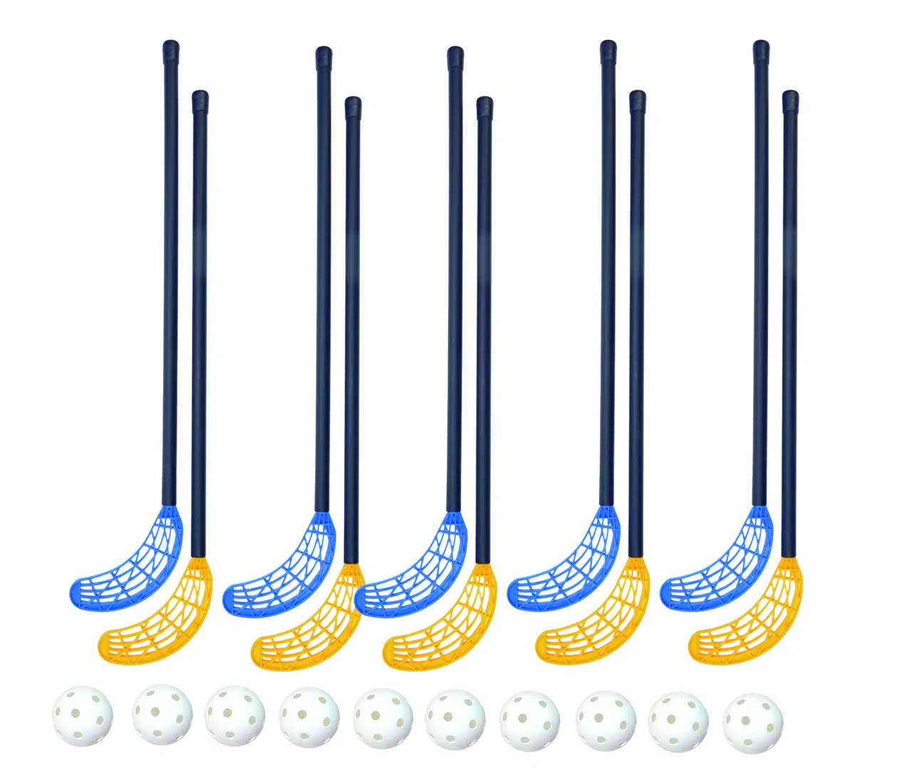 Innebandyset SIMRA 95 cm, 10 klubbor + 10 bollar