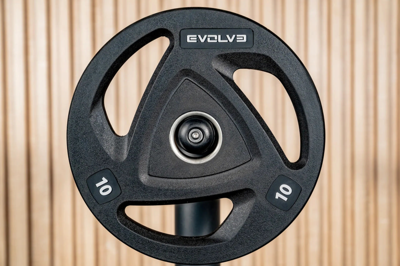 Levypaino Evolve Rubbered 10 kg, otekahvallinen