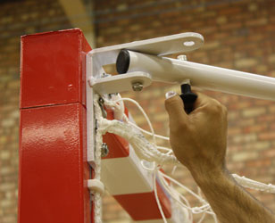 Competition Folding Aluminium Handball Goals by Unisport