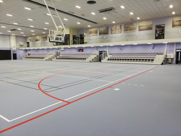 Retractable seating platform Nakkila Sportcenter, Finland
